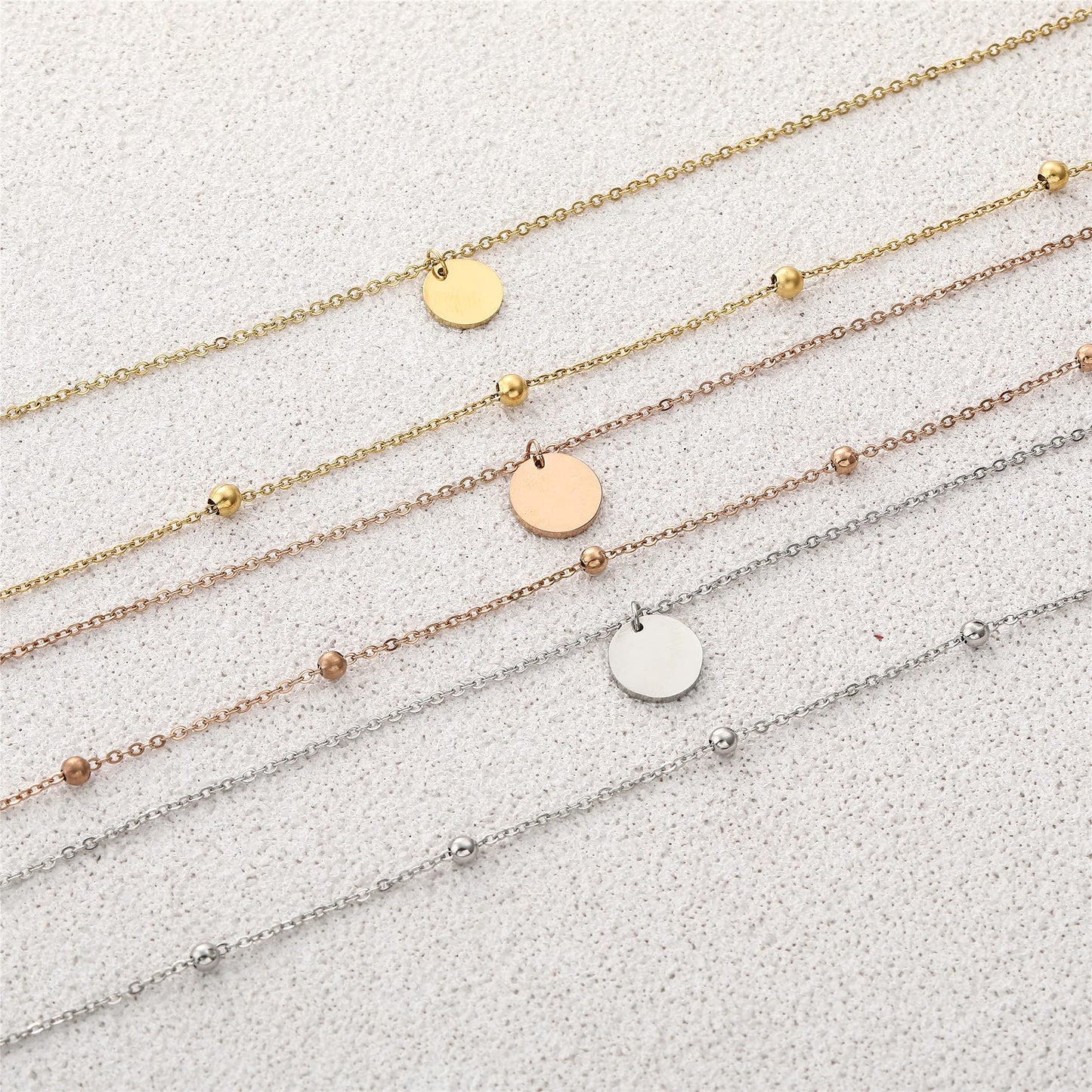 AFSTALR Layered Coin Pendant Necklace