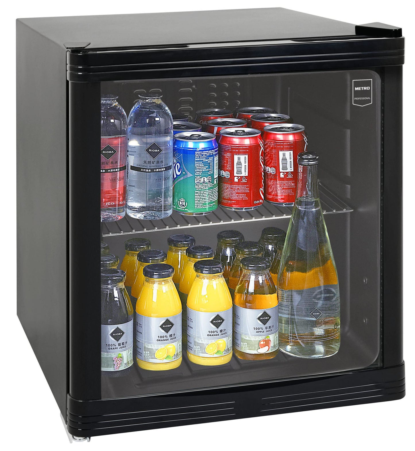 METRO Professional Minibar GPC1046, stainless steel/glass, 46 L, black