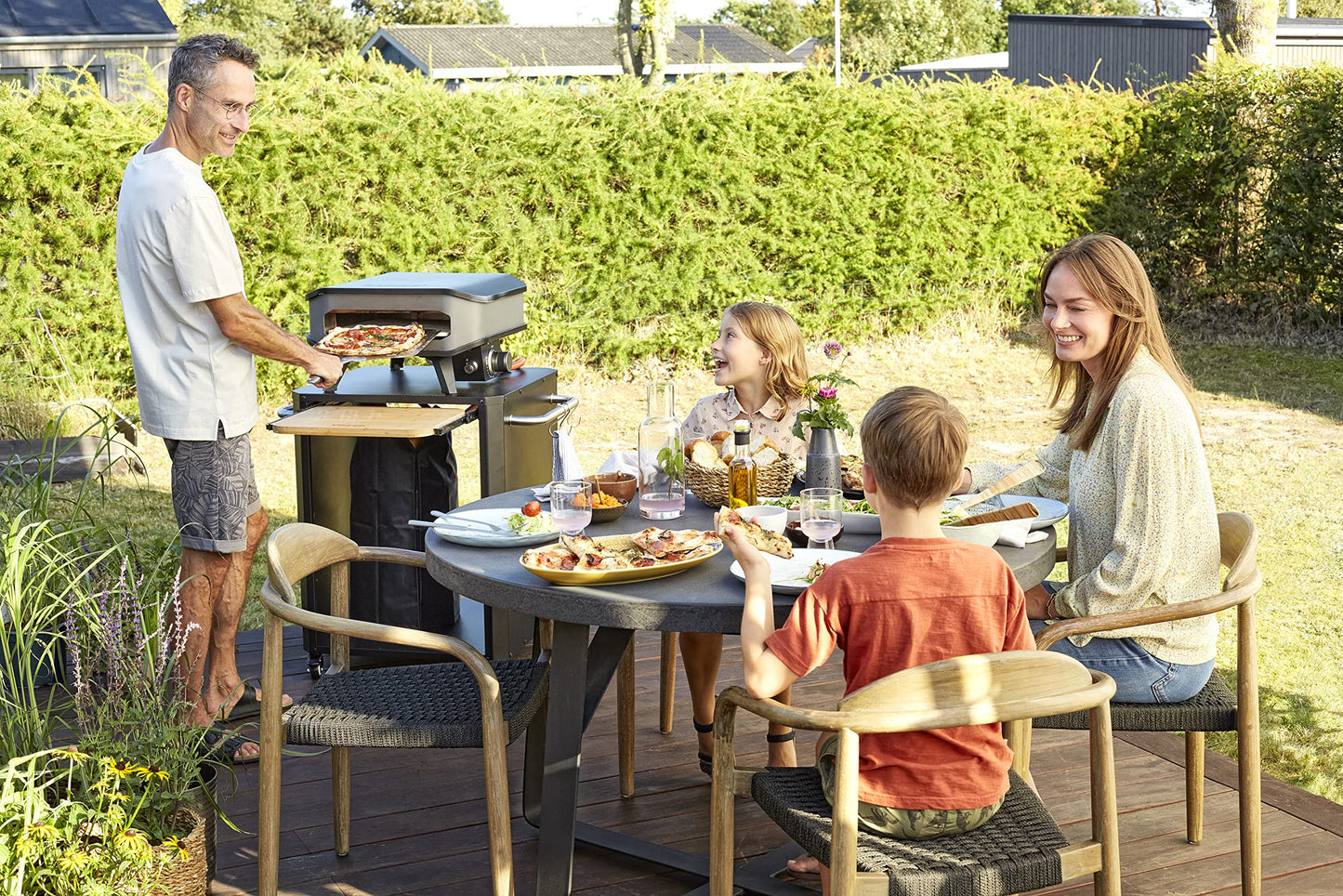 Cozze® 13" Gas-Pizzaofen für den Außenbereich mit Pizzastein und Regler, 5.0 kW 50 mbar – Perfekte Pizzen in nur 2 Minuten