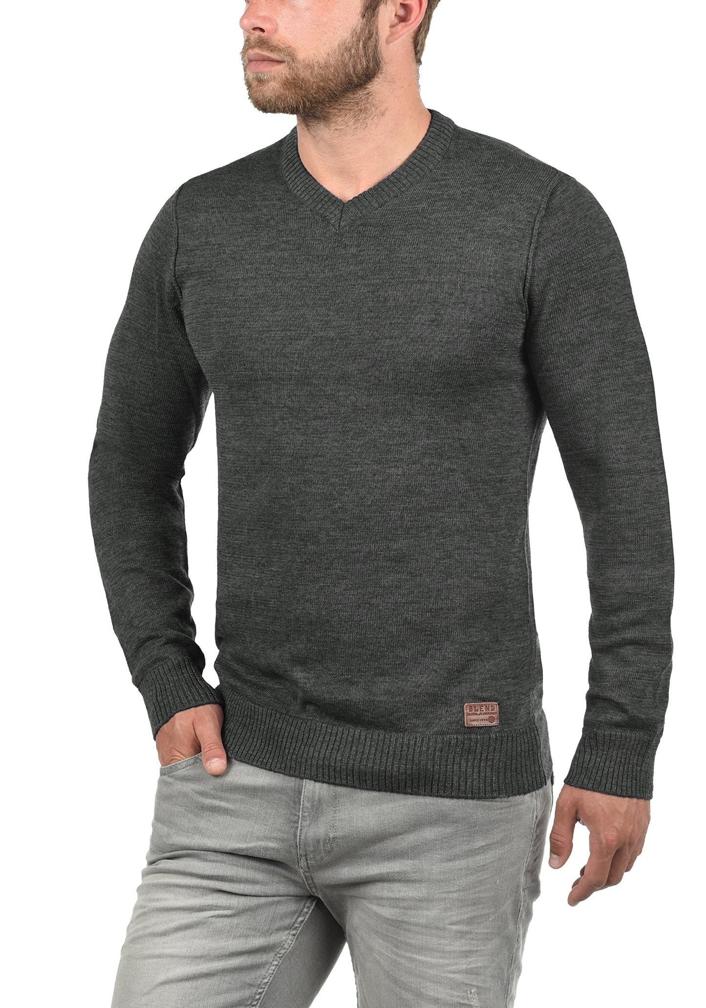 Blend BHDansel Men’s Fine Knit V-Neck Sweater – Cotton Blend Pullover