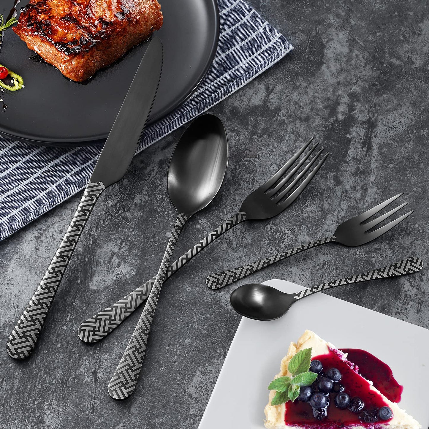 BEWOS Besteck Set für 6 Personen, 30 teilig Essbesteck Set inkl. Messer, Gabel, Löffel, Besteck Edelstahl Spiegelpoliert, Spülmaschinenfest