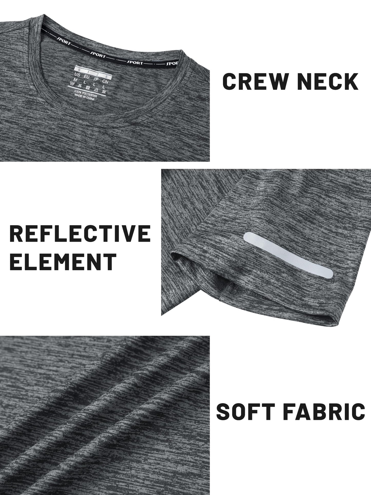 Men’s Quick-Dry Heathered Sports T-Shirt