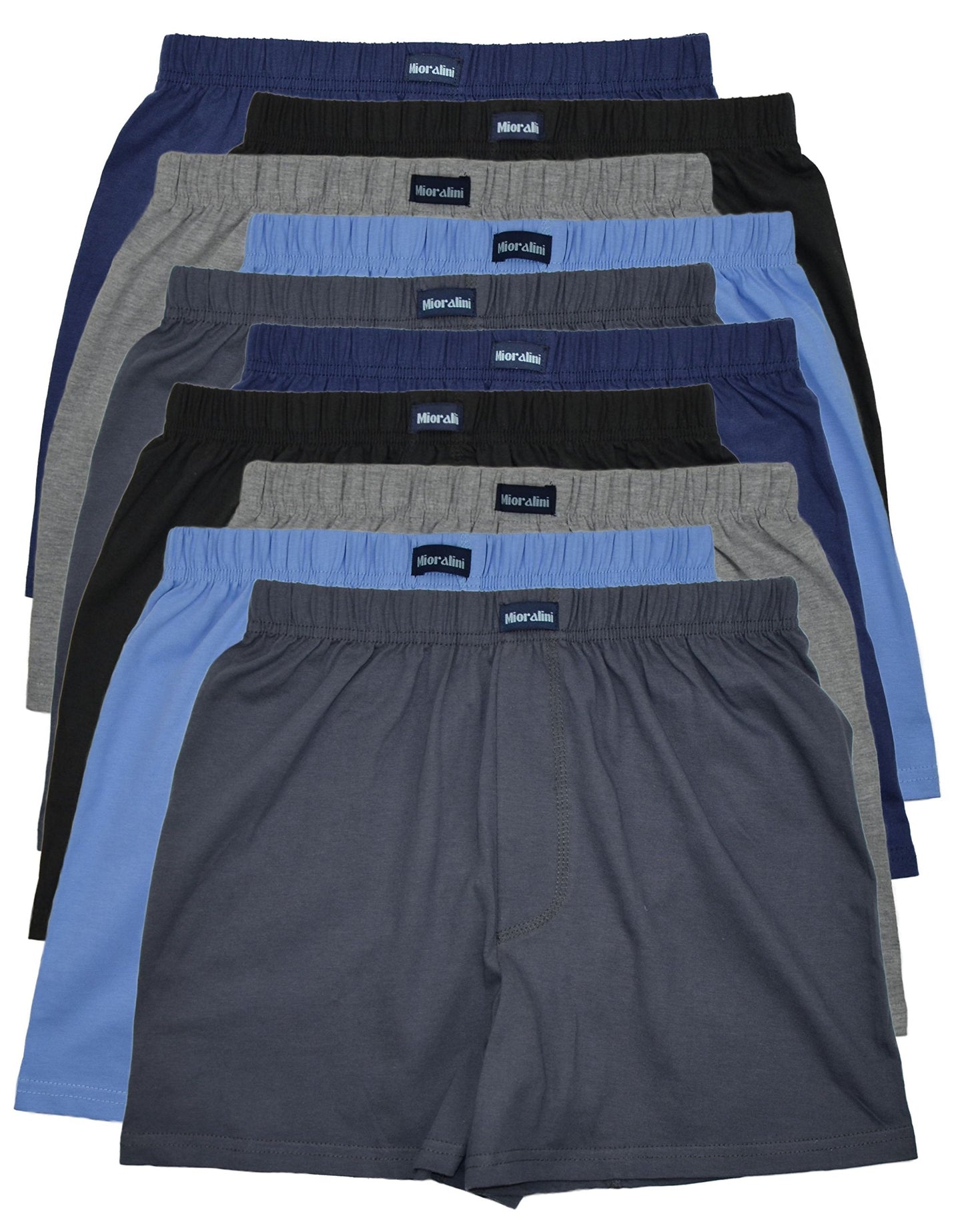 MioRalini Men’s Loose Soft Boxer Shorts Classic 10-Pack