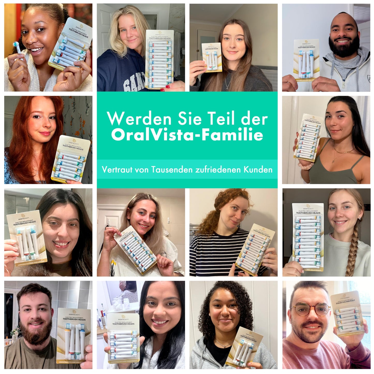 DentaDrift Präzisions-Elektrische Zahnbürstenköpfe, 4er-Pack kompatibel mit Oral B Aufsteckbürsten, Zahnbürstenaufsatz Oral B - Premium-Qualität, Verbesserter Plaque-Schutz