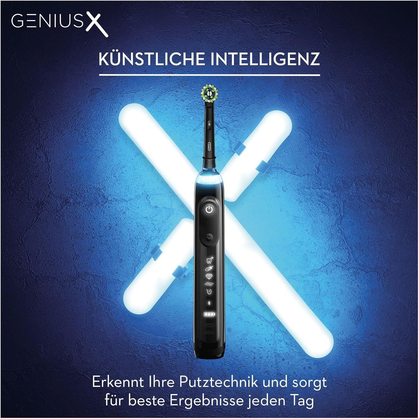Oral-B Genius X Elektrische Zahnbürste/Electric Toothbrush, 6 Putzmodi für Zahnpflege, künstliche Intelligenz & Bluetooth-App, Geschenk Mann/Frau, Designed by Braun, schwarz