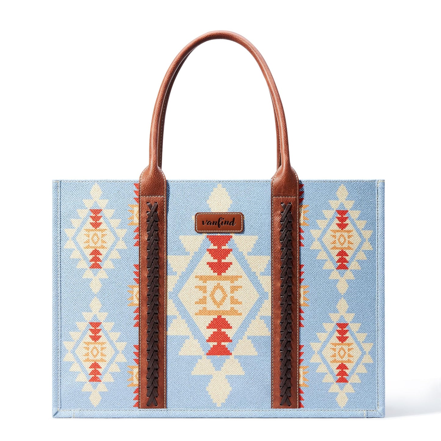 KALIDI Tote Bag for Women – Aztec Pattern Canvas Shoulder Bag