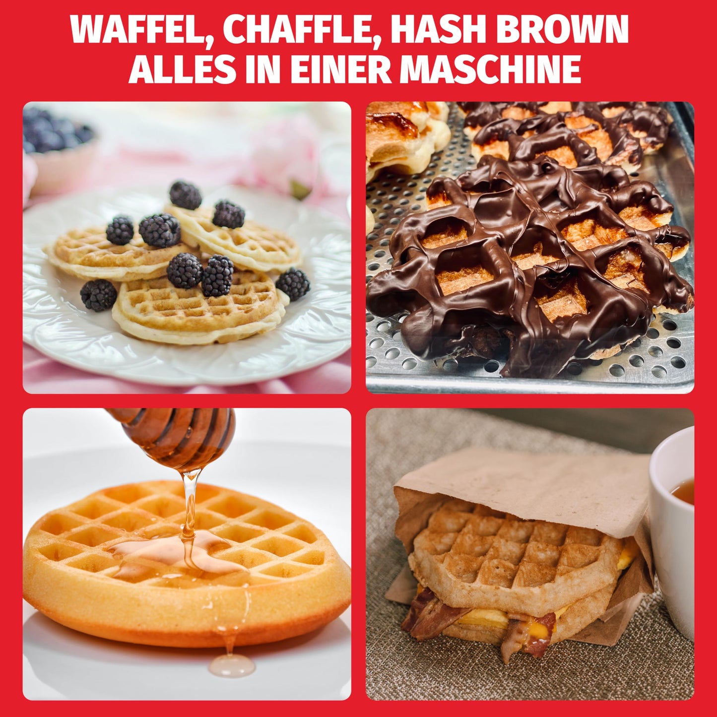 SugarWhisk Mini Waffeleisen Kinder, Doppelwaffeleisen, Kleines Waffeleisen mit Antihaftbeschichtung, Mini Waffle Maker, für Familienfeiern, Kindergeburtstage, Ostern oder Weihnachten, Weiß