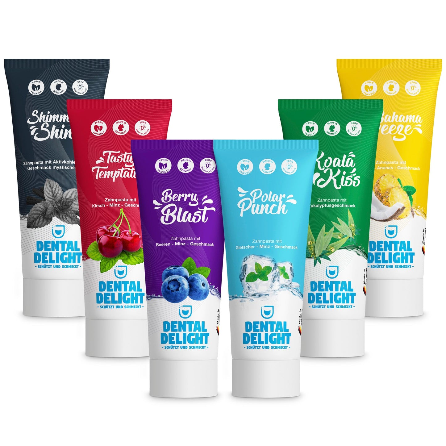 DENTAL DELIGHT Polar Punch Zahnpasta (TESTSIEGER), Vegane Zahnpasta mit Geschmack, Zahncreme (Minze, 4er Pack)
