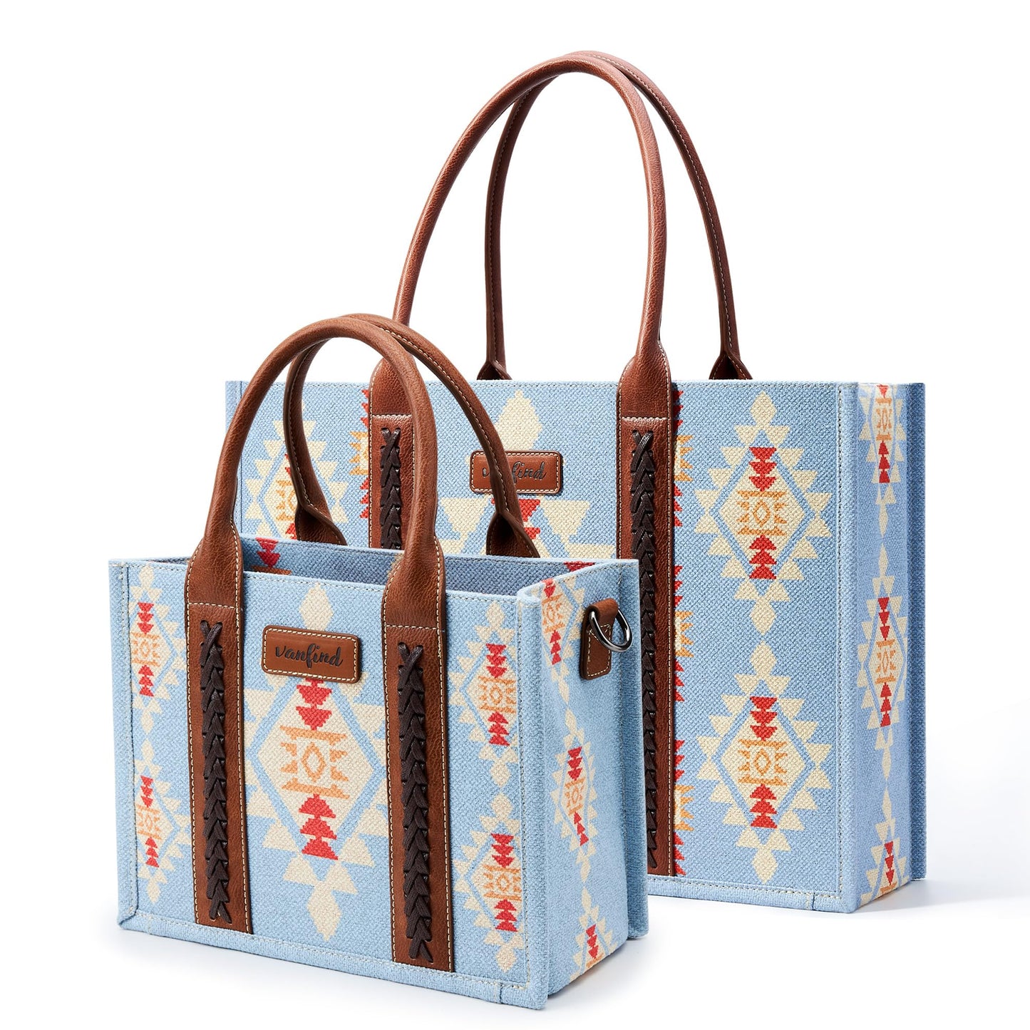 KALIDI Tote Bag for Women – Aztec Pattern Canvas Shoulder Bag