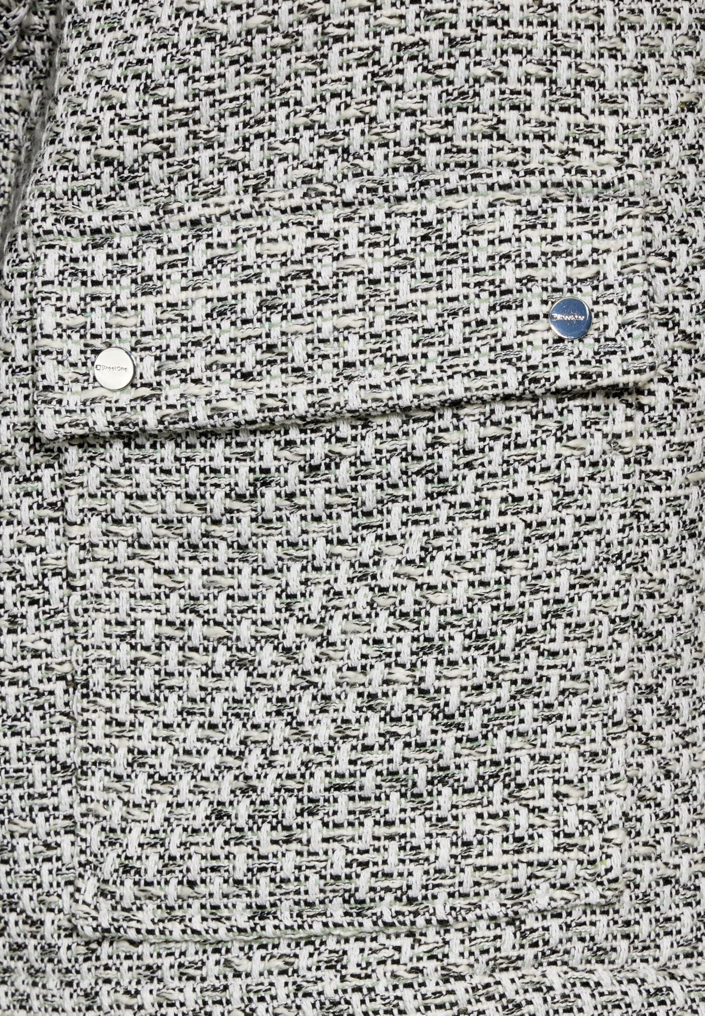 Street One Women’s Bouclé Jacket – Chic Shirt Collar Jacket