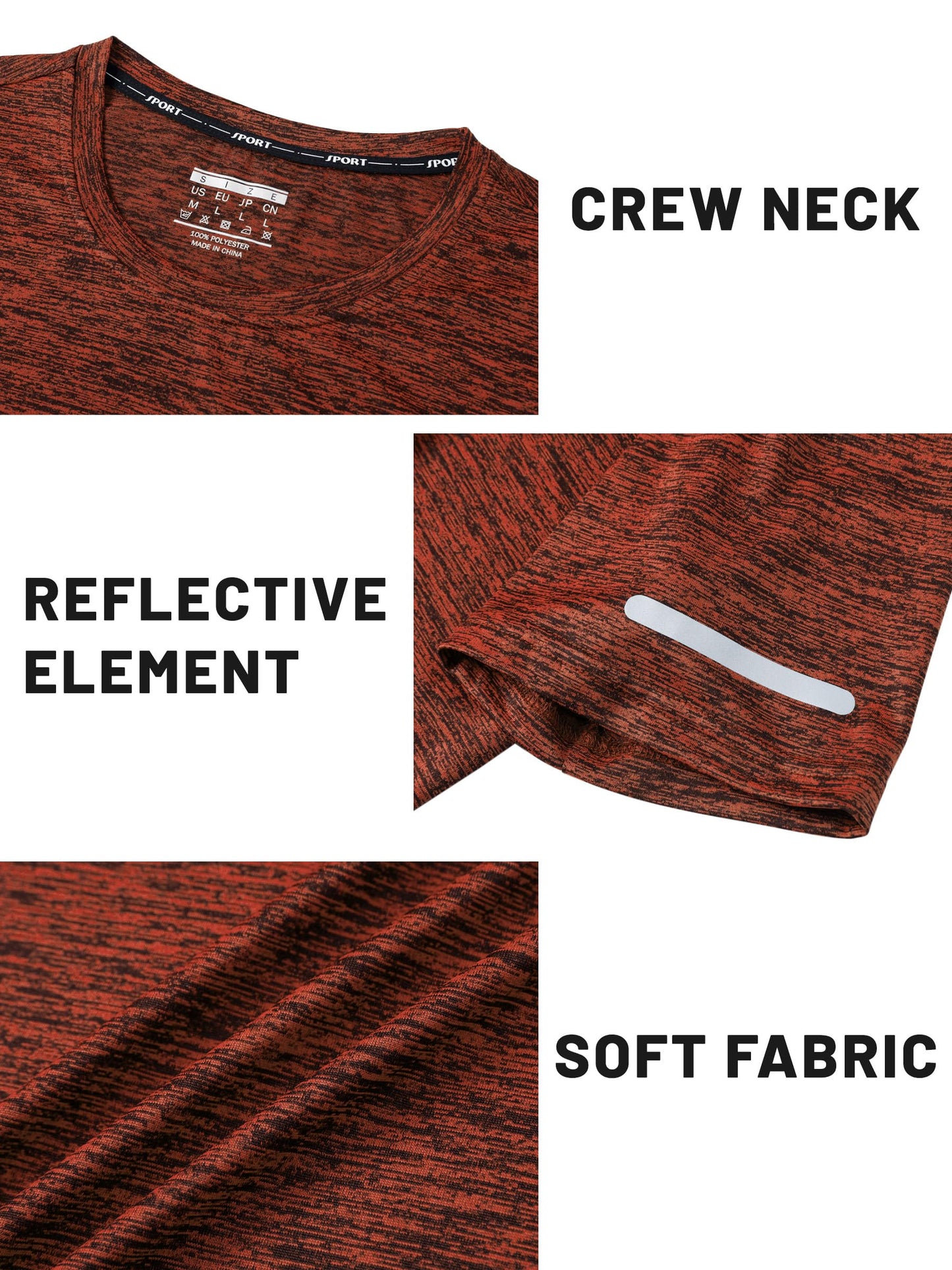 Men’s Quick-Dry Heathered Sports T-Shirt