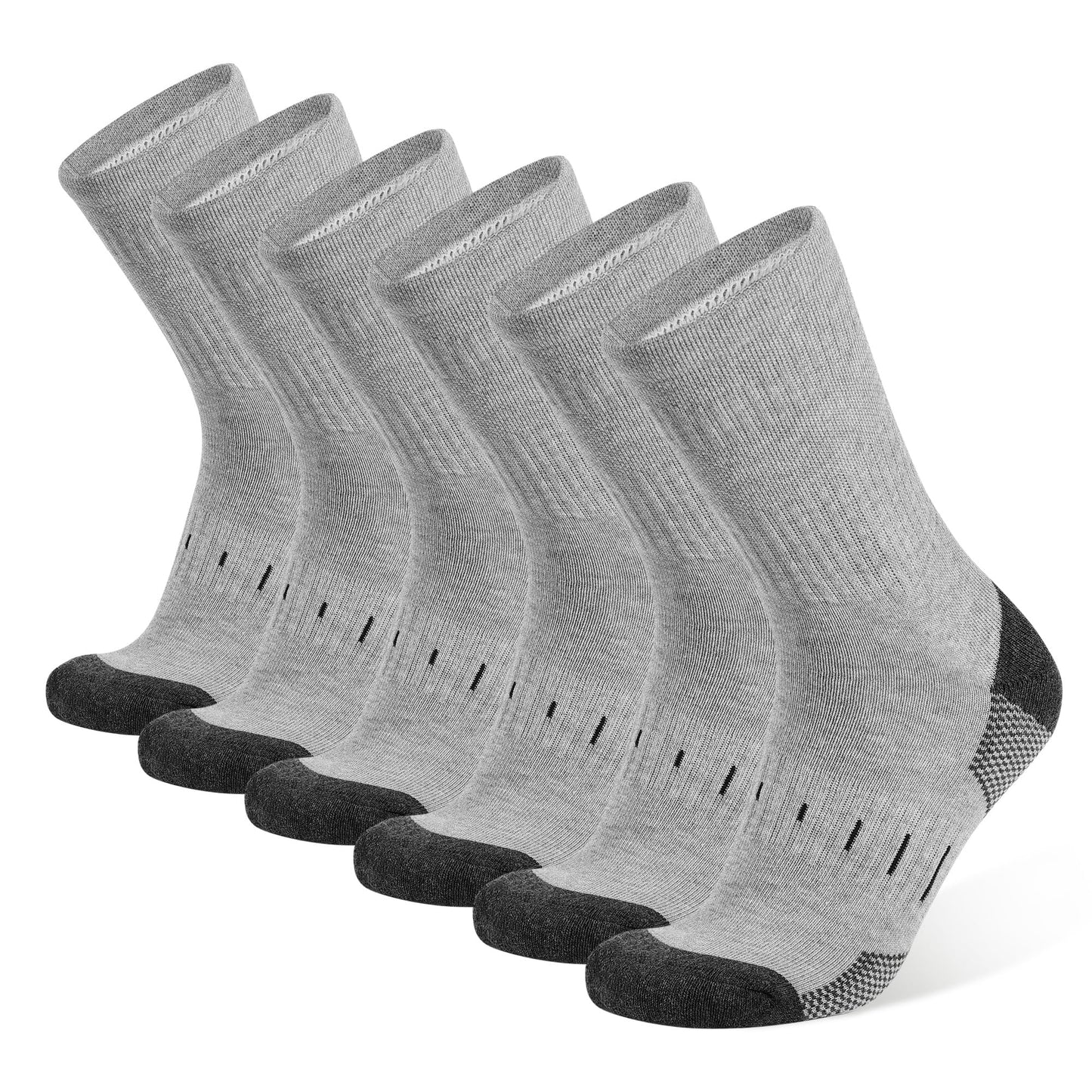 BUDERMMY Men’s Cushioned Hiking & Sports Socks – 6 Pack