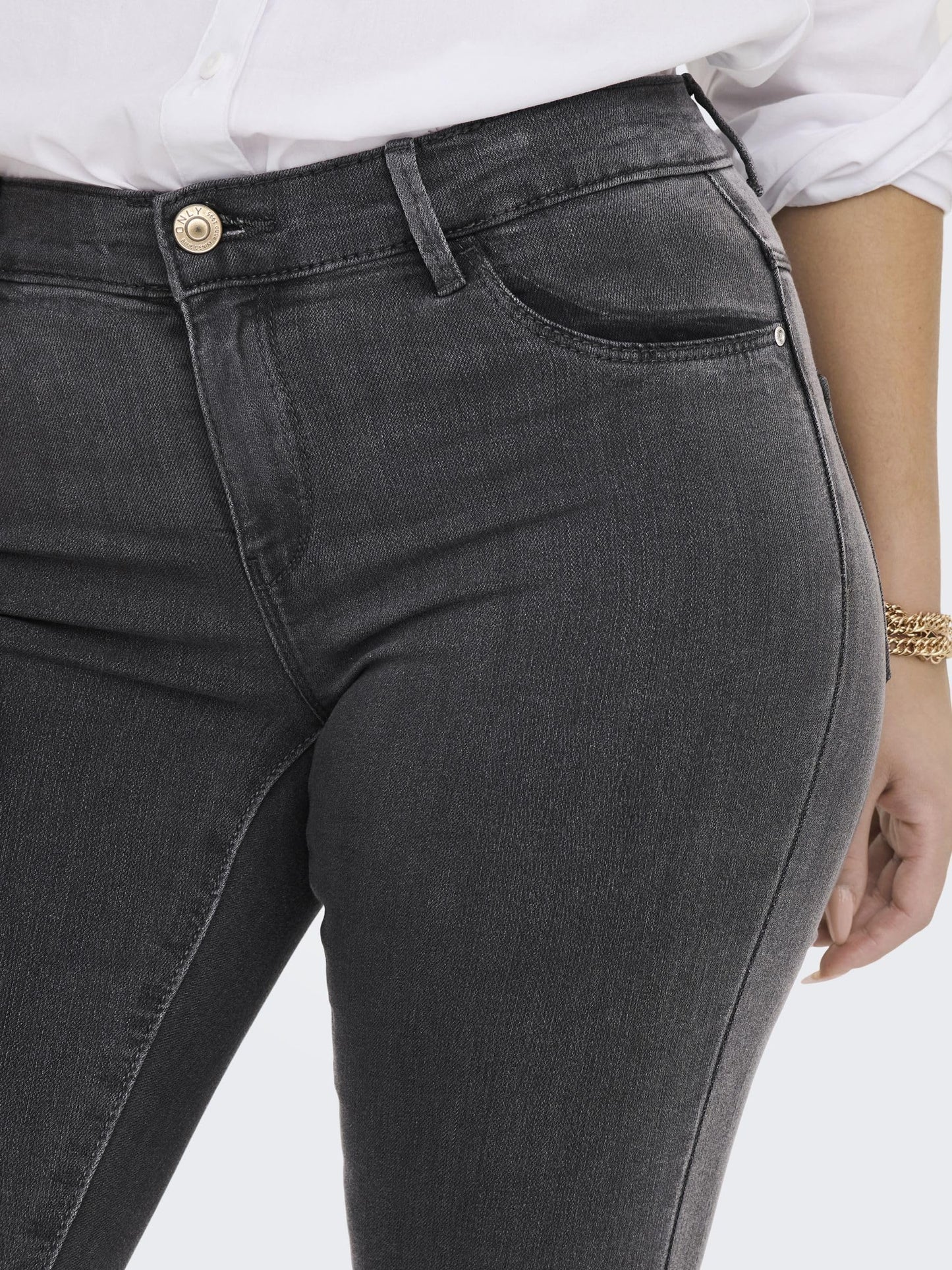 ONLY Women’s ONLRAIN Mid-Rise Skinny Fit Jeans