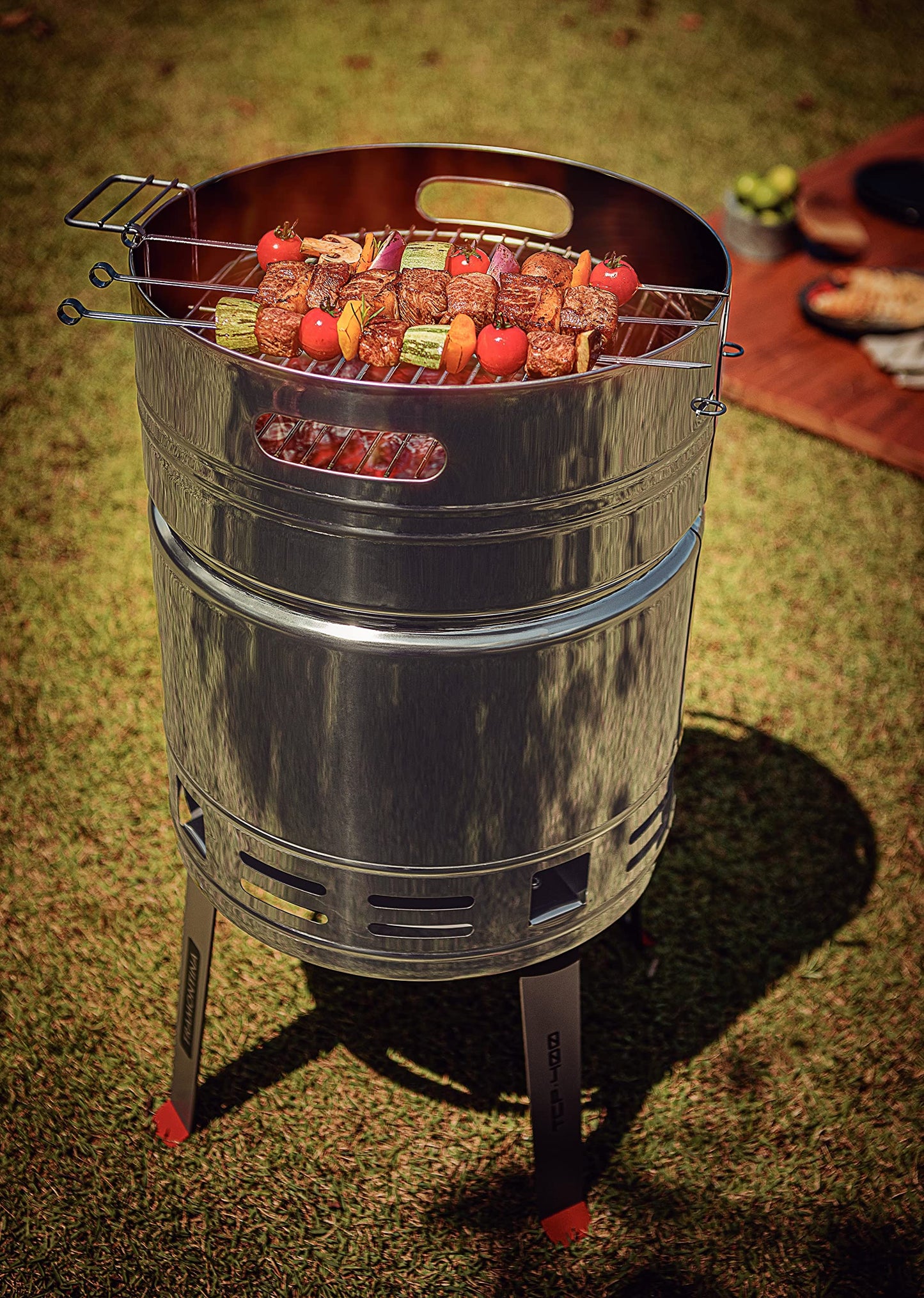 Tramontina Barbecue barrel, barbecue barrel, BBQ, charcoal grill, grill, stainless steel