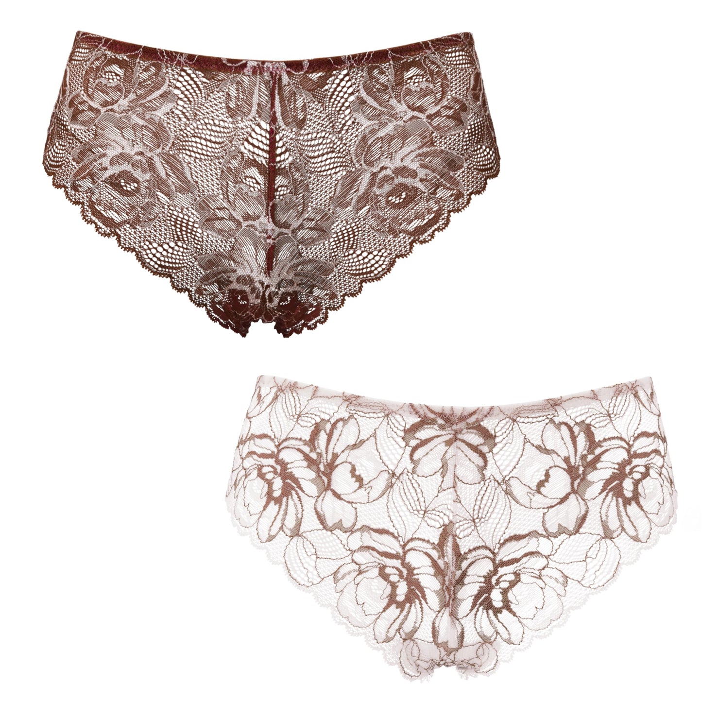 Curve Muse Women's Thong Hipster Underwear Sexy Comfortable - Pack of 2