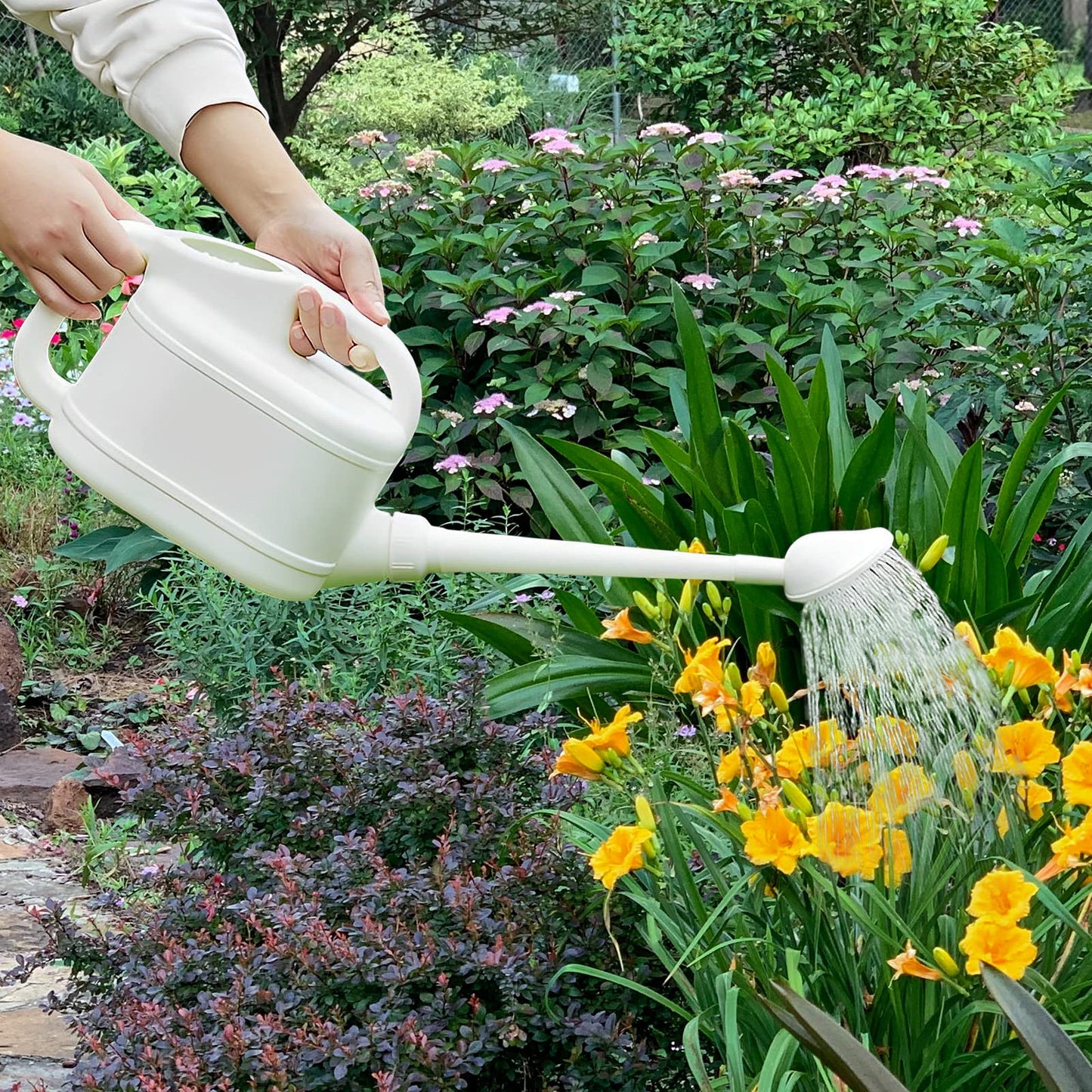 MagiDeal Garten-Gießkanne, 4L Langer Auslauf Große Gießkanne für Zimmerpflanzen,Pflanzen, Garten, Drinnen und Draußen, Grün