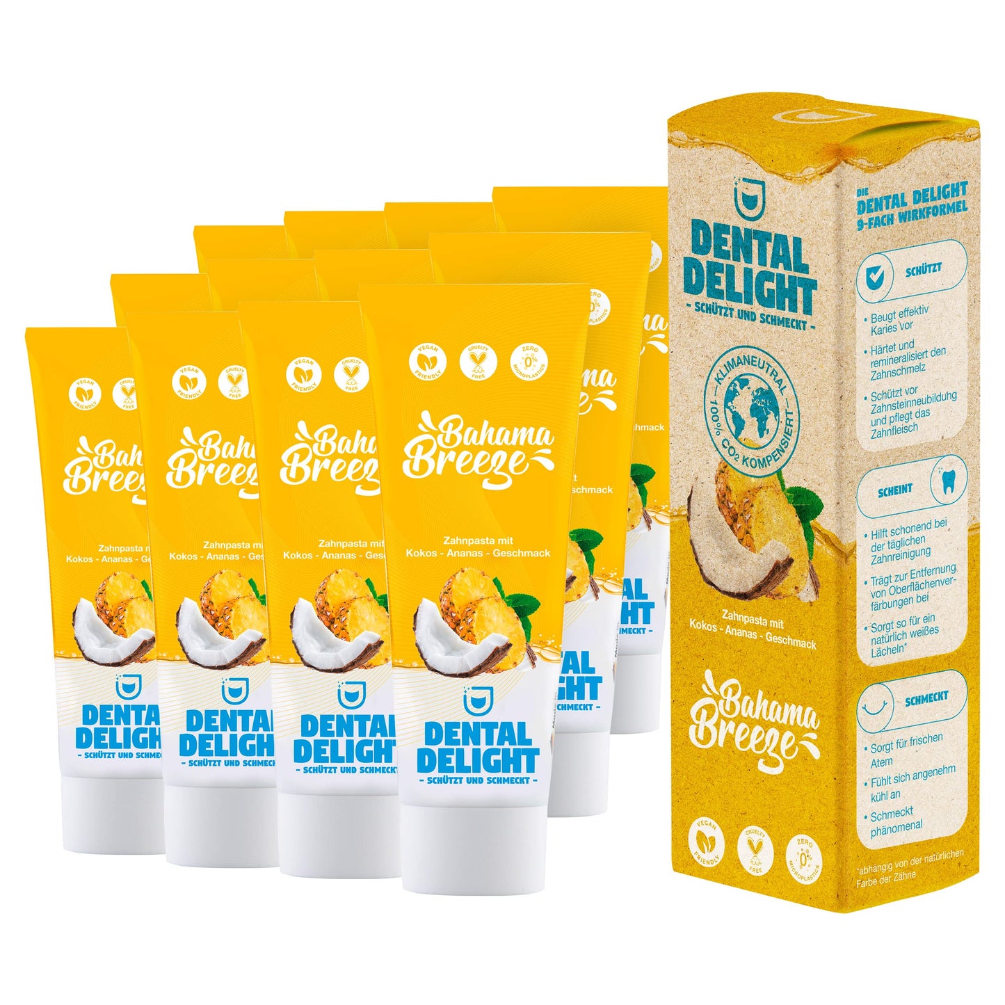DENTAL DELIGHT Polar Punch Zahnpasta (TESTSIEGER), Vegane Zahnpasta mit Geschmack, Zahncreme (Minze, 4er Pack)