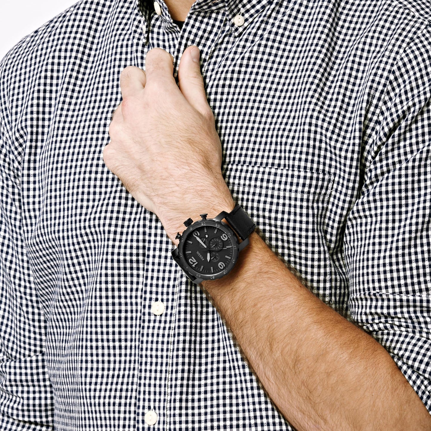 Fossil Nate Uhr Für Herren, Quarzwerk Chronograph Mit Edelstahl- Oder Lederarmband