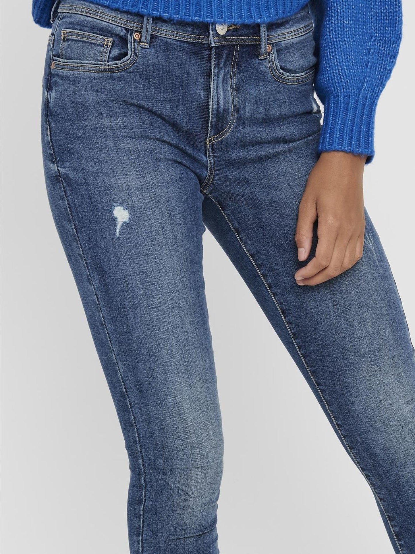 ONLY Women’s ONLWAUW Mid-Rise Skinny Fit Jeans