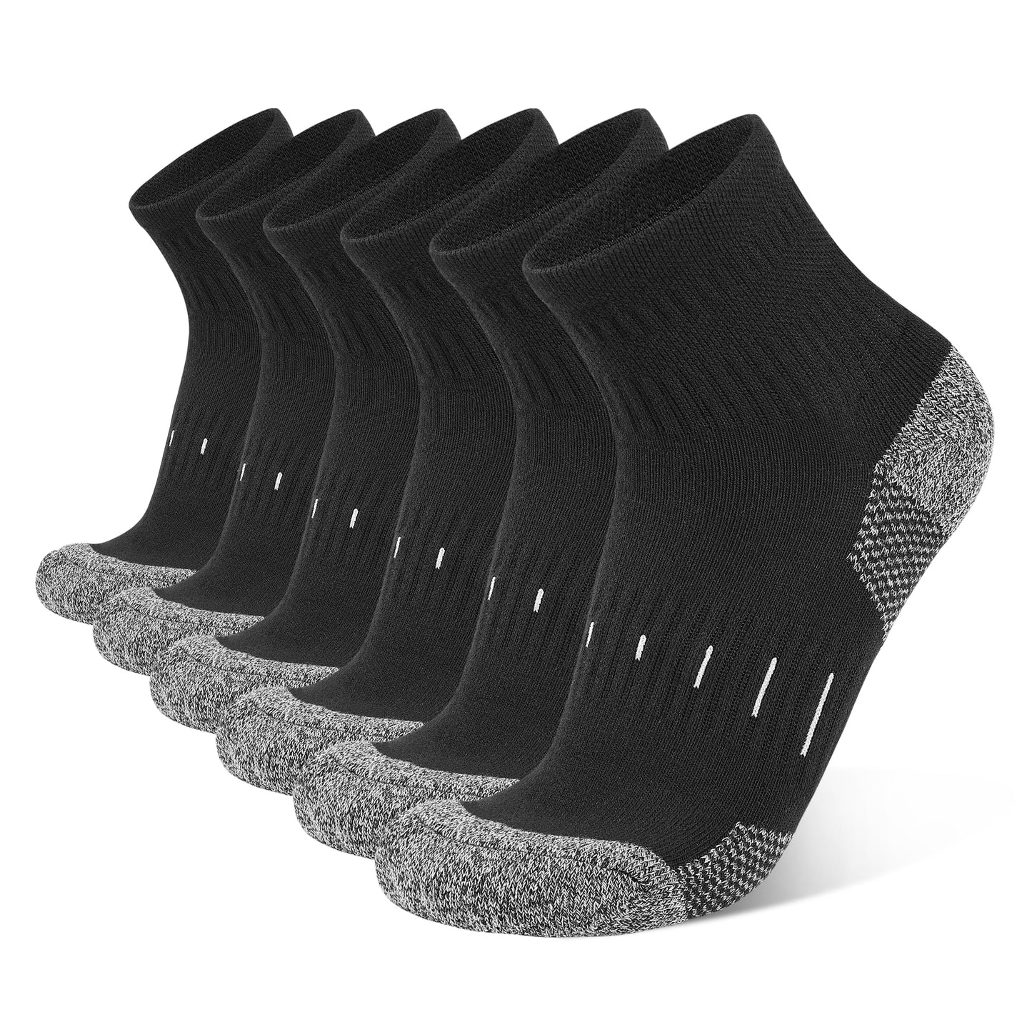 YOJOOM Men's Quarter Sports Socks 6 Pairs