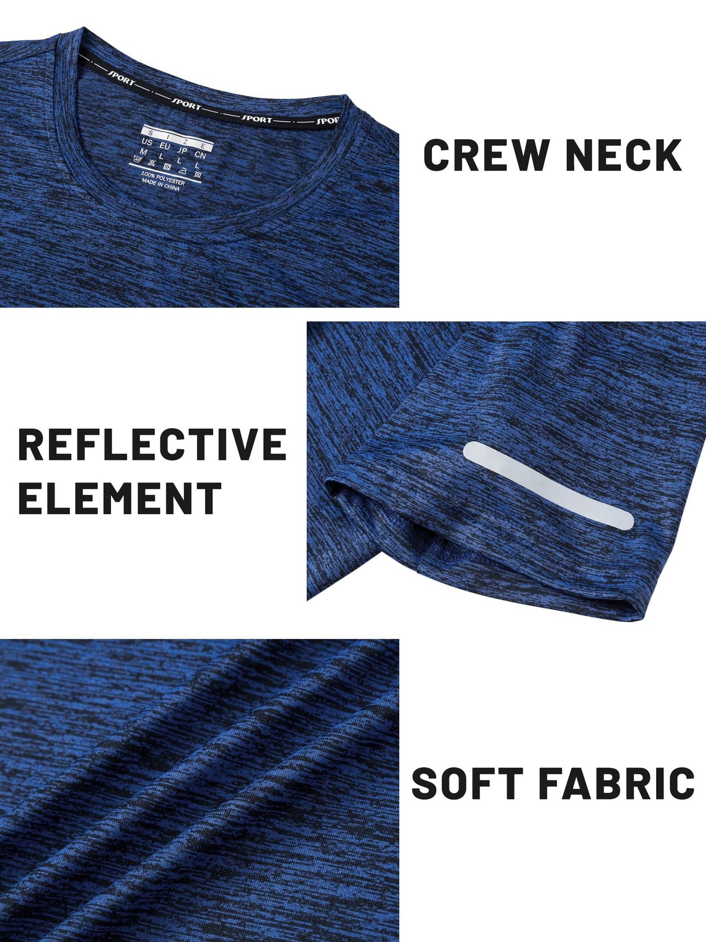 Men’s Quick-Dry Heathered Sports T-Shirt