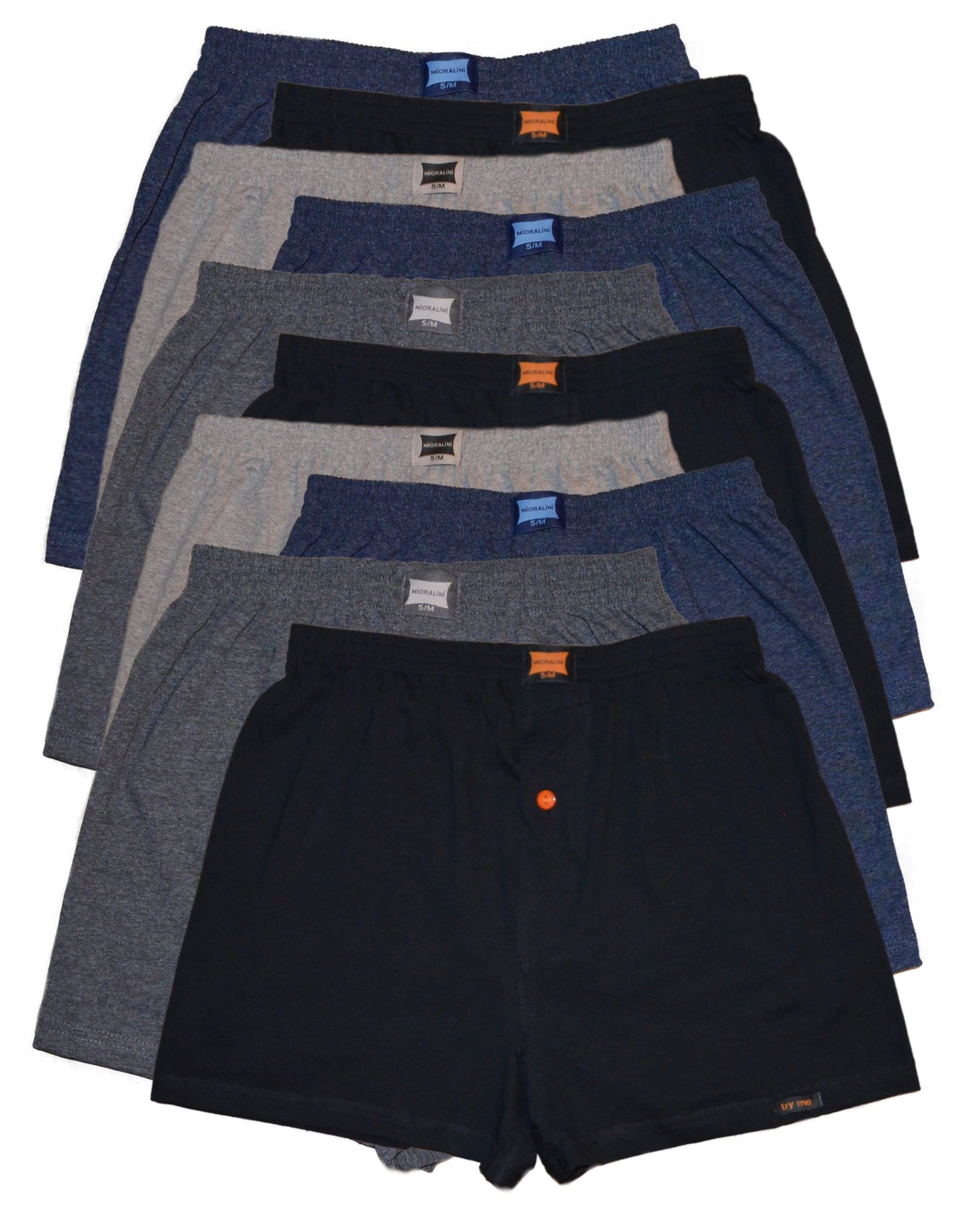 MioRalini Men’s Loose Soft Boxer Shorts Classic 10-Pack