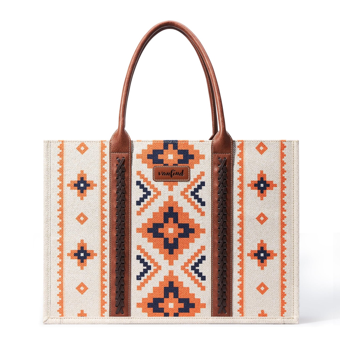 KALIDI Tote Bag for Women – Aztec Pattern Canvas Shoulder Bag