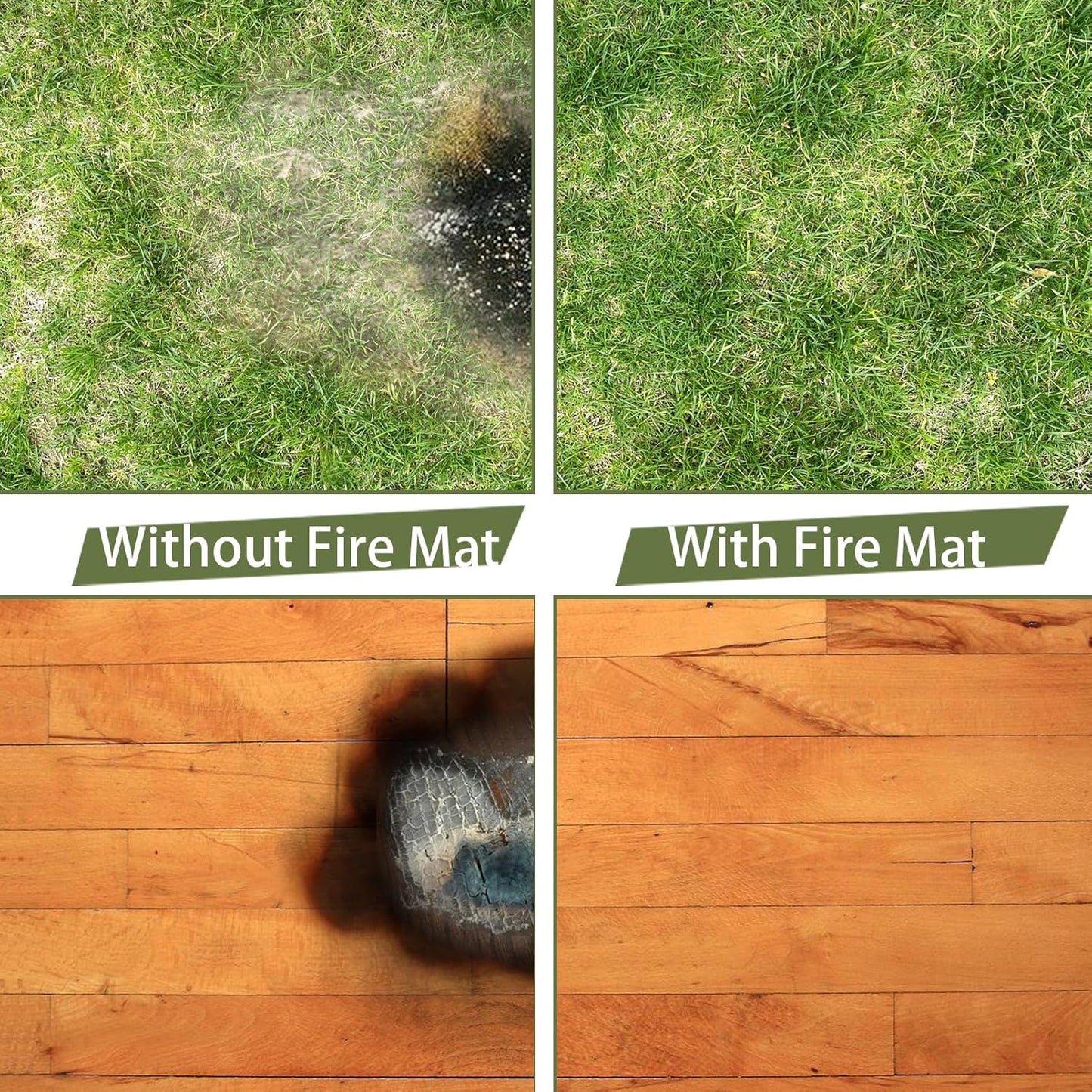 meetall 165,1 x 121,9 cm große Grillmatten für Outdoor-Grill, große Untergrillmatte für Holzkohle, flache Oberseite, Raucher, Gasgrills, feuerfeste Grillpads, Kaminmatte für den Innenbereich