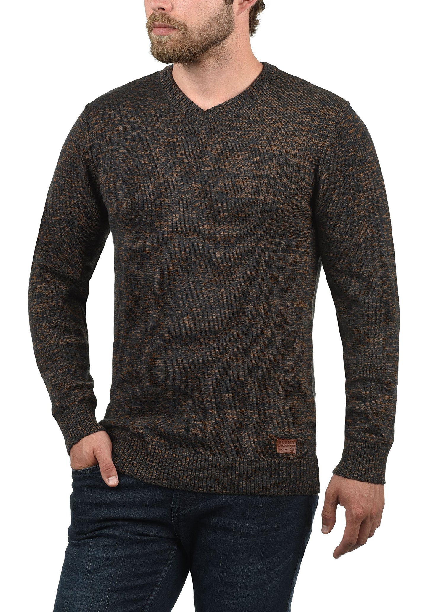 Blend BHDansel Men’s Fine Knit V-Neck Sweater – Cotton Blend Pullover