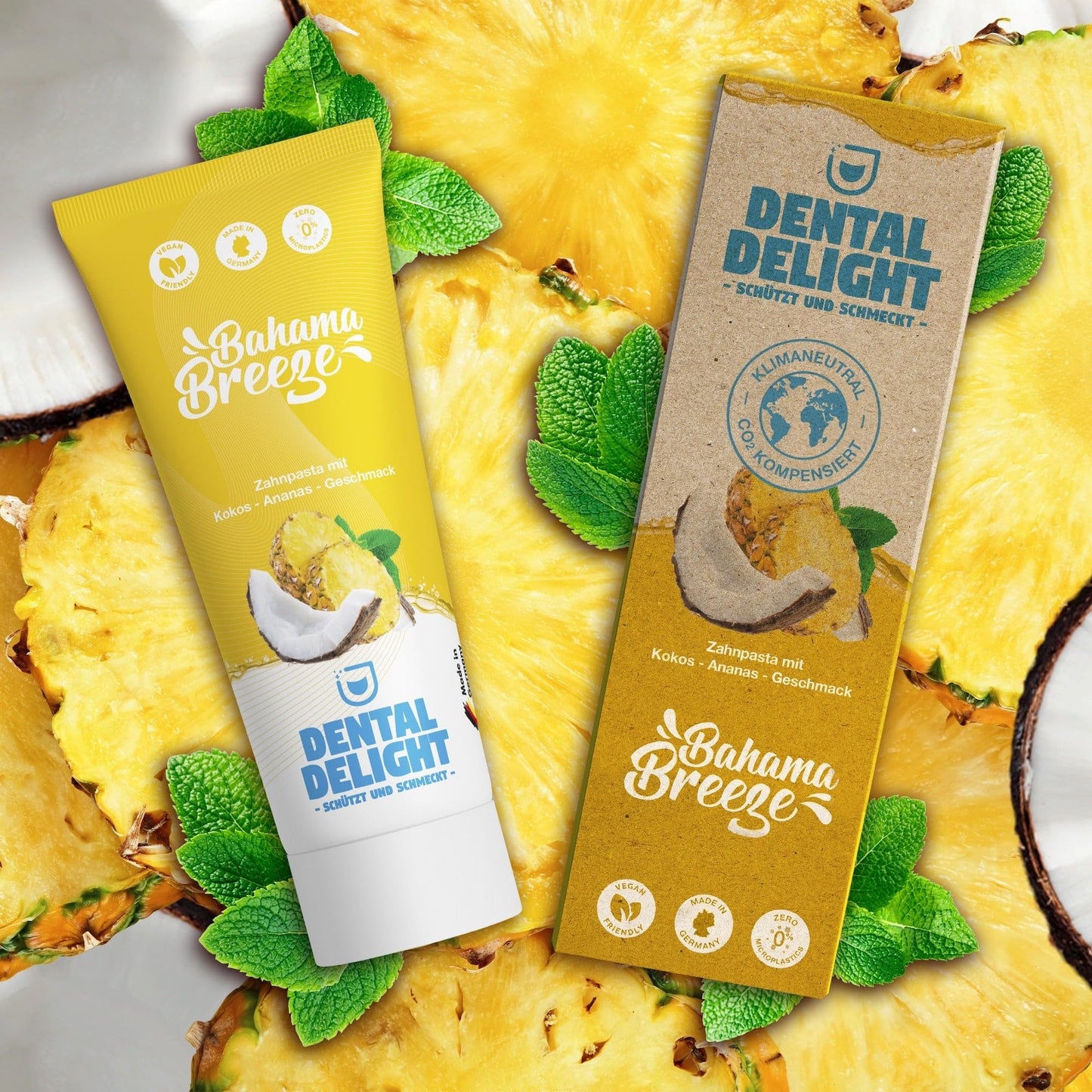 DENTAL DELIGHT Polar Punch Zahnpasta (TESTSIEGER), Vegane Zahnpasta mit Geschmack, Zahncreme (Minze, 4er Pack)