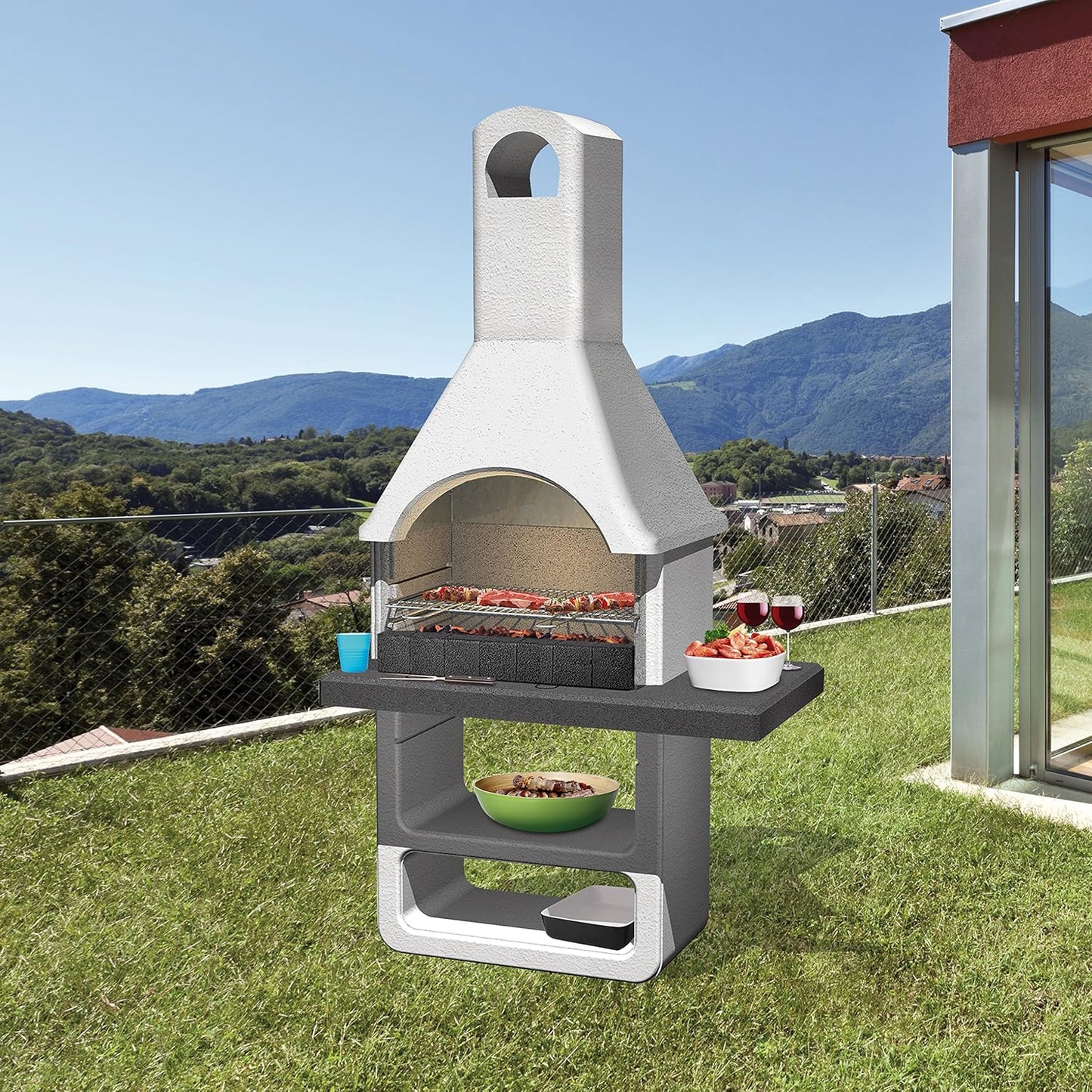 Maribor Mauerwerk BBQ wood and charcoal burning