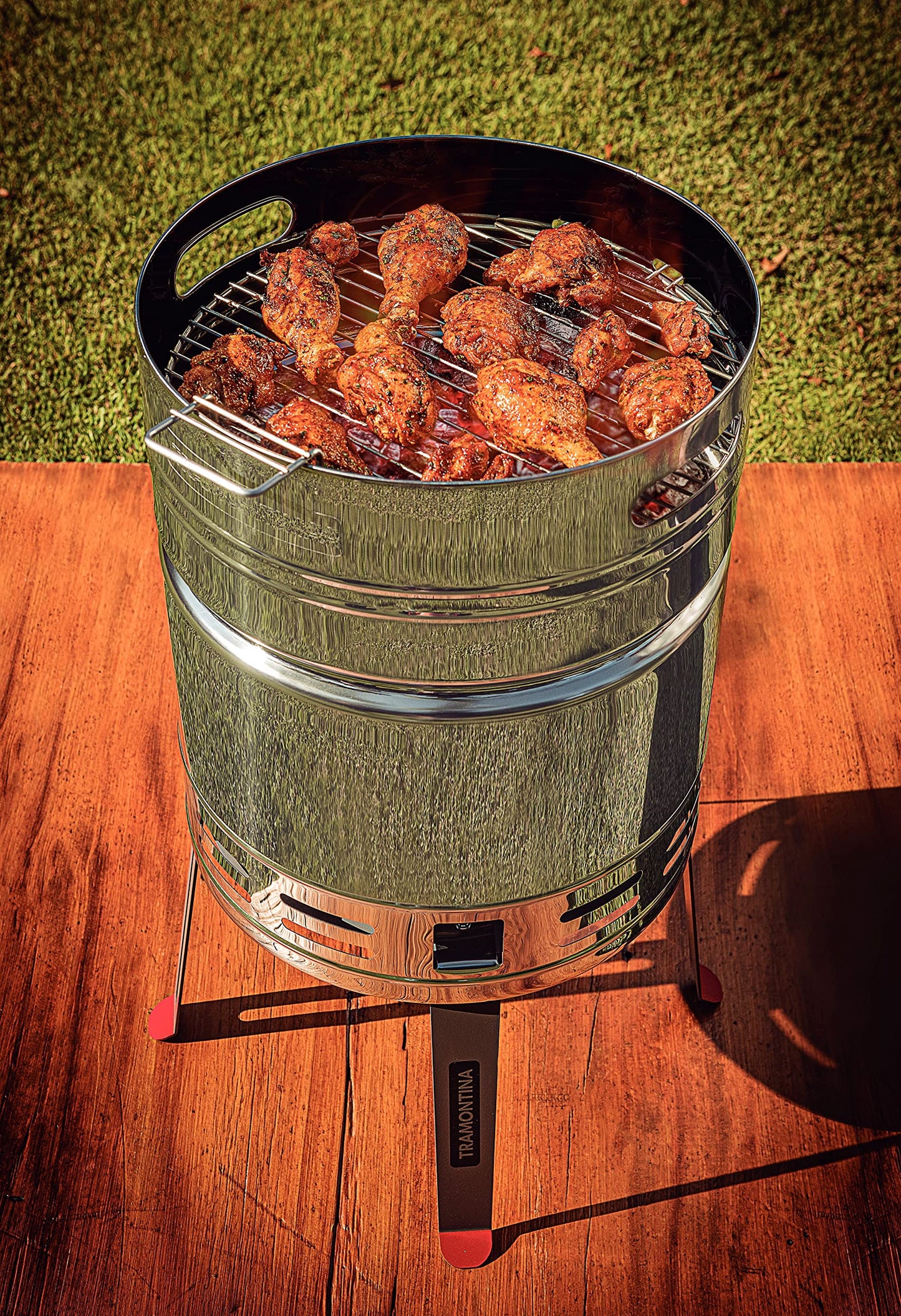 Tramontina Barbecue barrel, barbecue barrel, BBQ, charcoal grill, grill, stainless steel