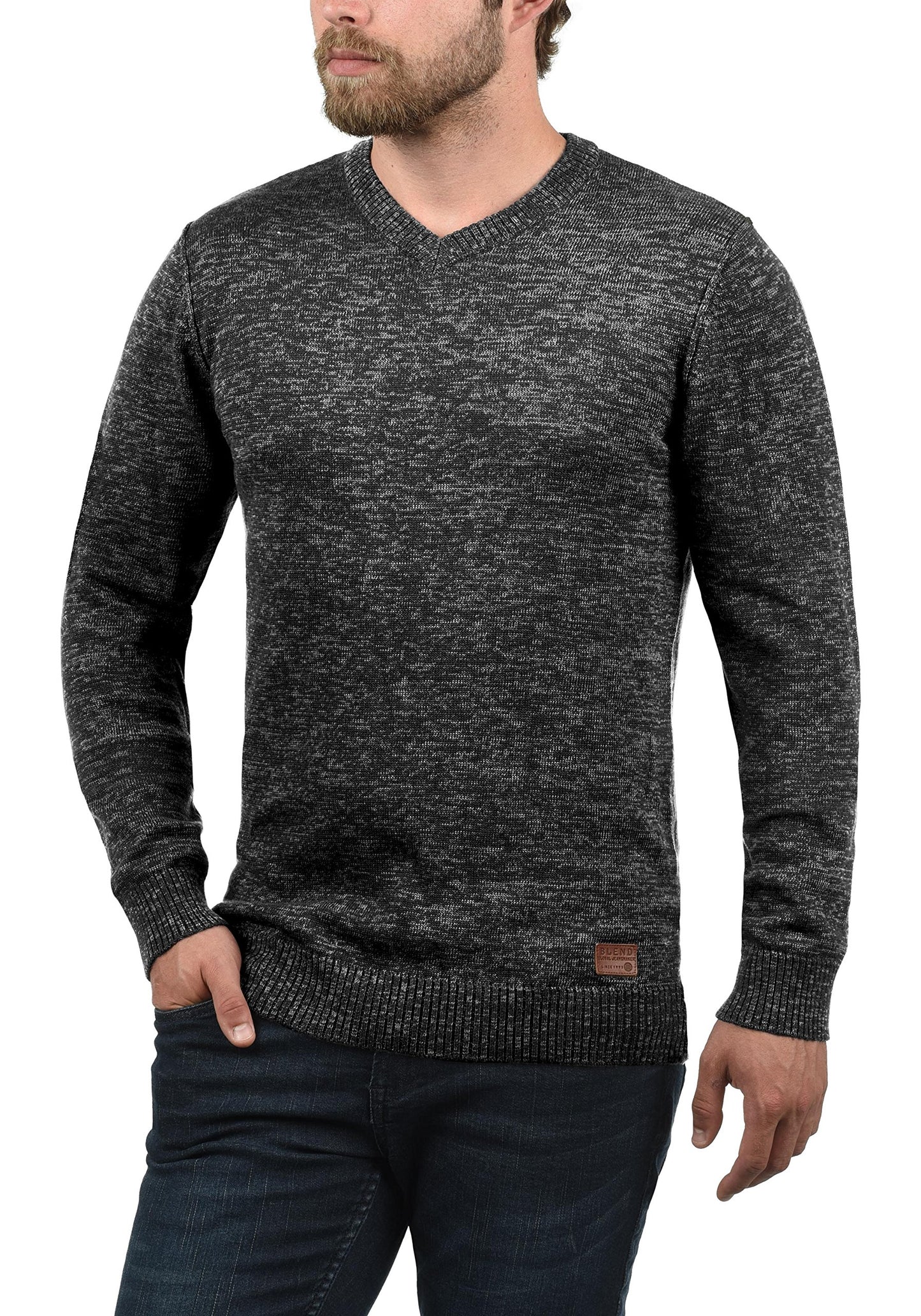 Blend BHDansel Men’s Fine Knit V-Neck Sweater – Cotton Blend Pullover