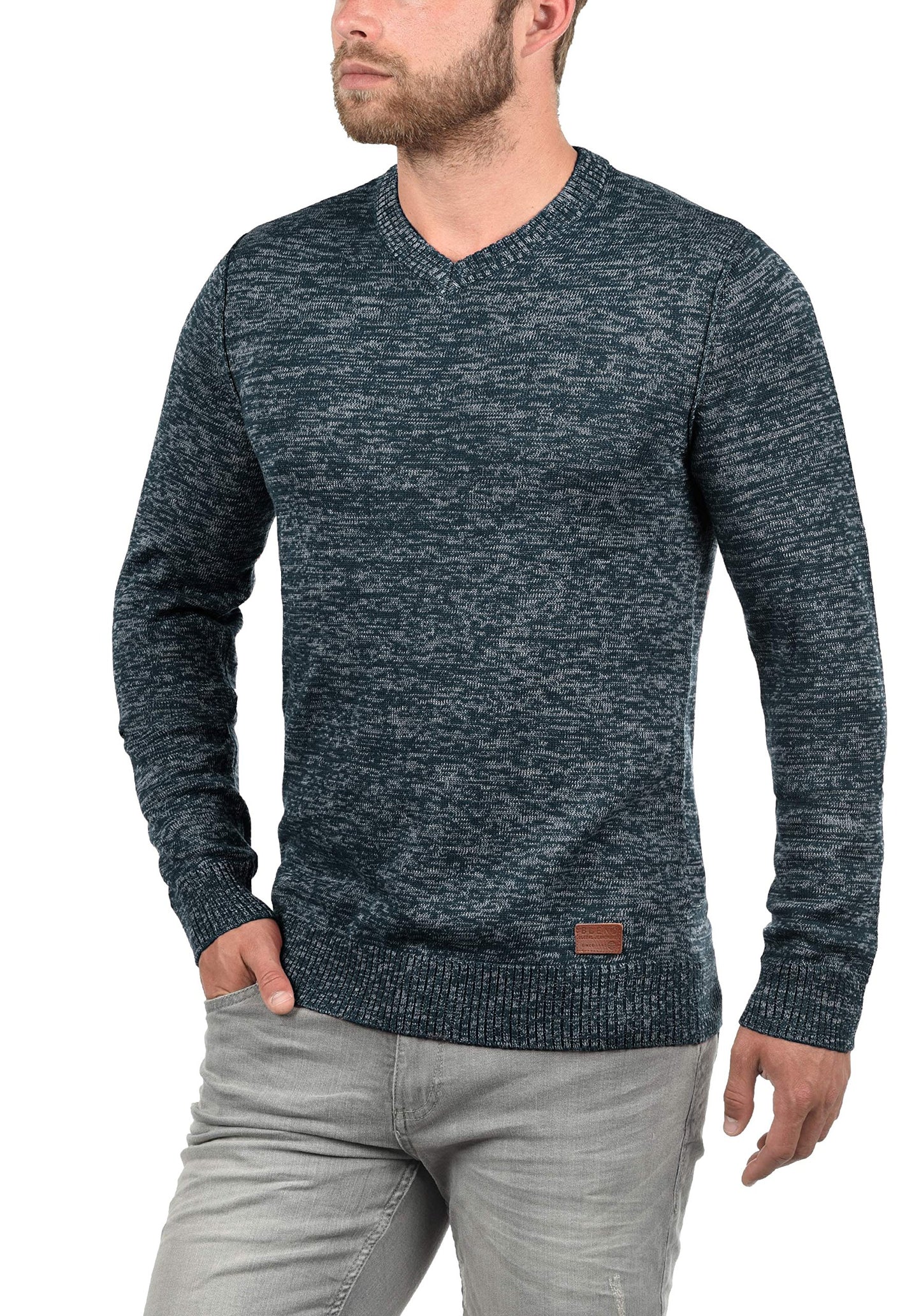 Blend BHDansel Men’s Fine Knit V-Neck Sweater – Cotton Blend Pullover