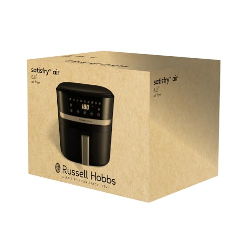 Russell Hobbs Heißluftfritteuse XXL 8L Rapid AirFryer [kompaktes Gehäuse,7 Kochfunktionen,10 Programme] SatisFry (spülmaschinenfest, max 220°C, Fritteuse ohne Öl, Grillen, Backen, Braten) 27170-56