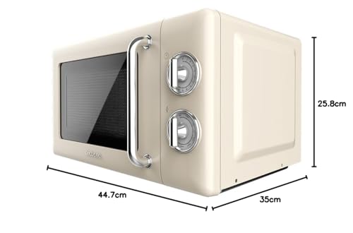 Cecotec Digitale Mikrowelle mit Grill Proclean 5110 Retro Green, 700 W in 5 Stufen, Timer bis 60 Minuten, 8 Programme und Auftaumodus, Vintage-Design in Grün