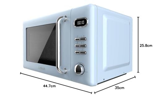 Cecotec Digitale Mikrowelle mit Grill Proclean 5110 Retro Green, 700 W in 5 Stufen, Timer bis 60 Minuten, 8 Programme und Auftaumodus, Vintage-Design in Grün