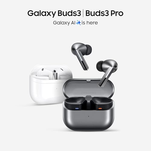 Samsung Galaxy Buds3 Pro Wireless Bluetooth Headphones, Active Noise Cancelling (ANC), Adaptive Noise Cancelling, 360 Audio, In-Ear Headphones with Hi-Fi Sound, Silver, Includes Anymode Clear Cover
