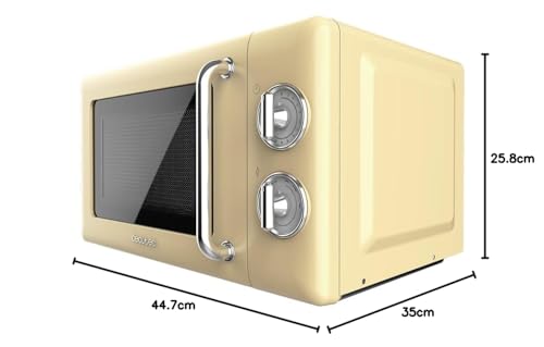 Cecotec Digitale Mikrowelle mit Grill Proclean 5110 Retro Green, 700 W in 5 Stufen, Timer bis 60 Minuten, 8 Programme und Auftaumodus, Vintage-Design in Grün