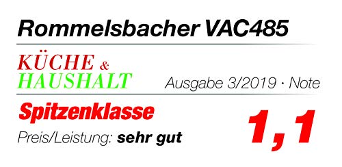ROMMELSBACHER Vakuumierer VAC 485 - Absaugleistung 15 Liter/Min., Einhand-Bedienung, für Langzeitbetrieb geeignet, Doppel-Versiegelungsnaht, 2 Versiegelungszeiten, für Folien bis 30 cm Breite