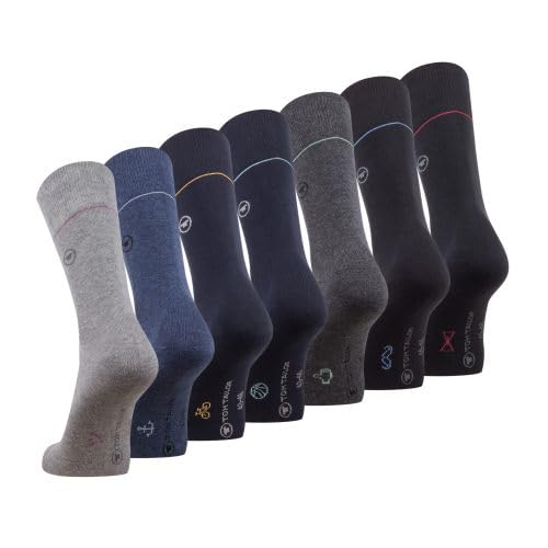 TOM TAILOR Men’s Socks – 7 Pairs in Striped Everyday Cotton Box