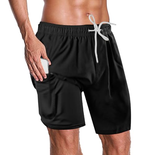 Men’s 2-in-1 Quick-Dry Swim Shorts – Compression Liner Boardshorts
