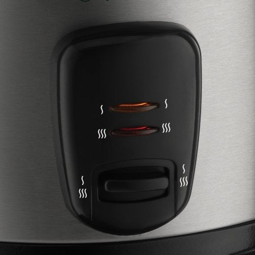 Russell Hobbs Reiskocher [1,8l] inkl. Dampfgarer -Einsatz (Warmhaltefunktion, antihaftbeschichteter Gartopf, Reislöffel & Messbecher, Edelstahl, Glas-Deckel, Schongarer für Gemüse & Fisch etc)19750-56