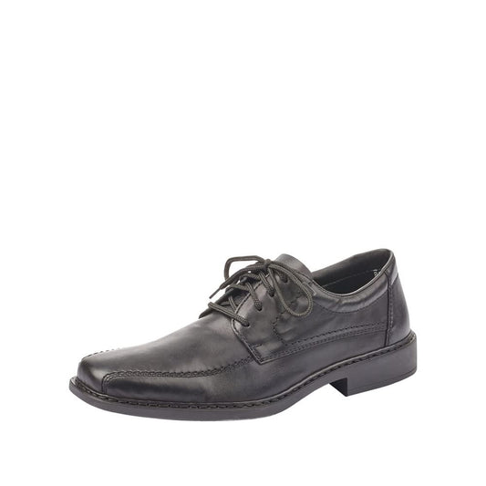 Rieker Men’s B0812 Lace-Up Shoes – Black Leather Comfort Shoes