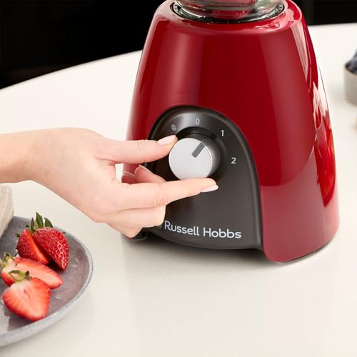 Russell Hobbs Zerkleinerer elektrisch Mini [Glasbehälter inkl. Aufbewahrungsdeckel] Desire Rot (500ml, Gemüsezerkleinerer, Mixer, Multi-& Universalzerkleinerer f. Gemüse, Obst & Fleisch) 24660-56
