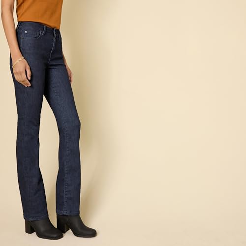 Essentials Women’s Mid-Rise Bootcut Jeans – Slim Fit with Stretch Denim