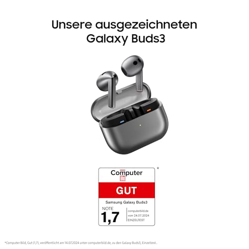 Samsung Galaxy Buds3 Pro Wireless Bluetooth Headphones, Active Noise Cancelling (ANC), Adaptive Noise Cancelling, 360 Audio, In-Ear Headphones with Hi-Fi Sound, Silver, Includes Anymode Clear Cover