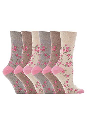 6 Pairs Women's Elastic Socks – Soft Cotton Stripe Crew Socks