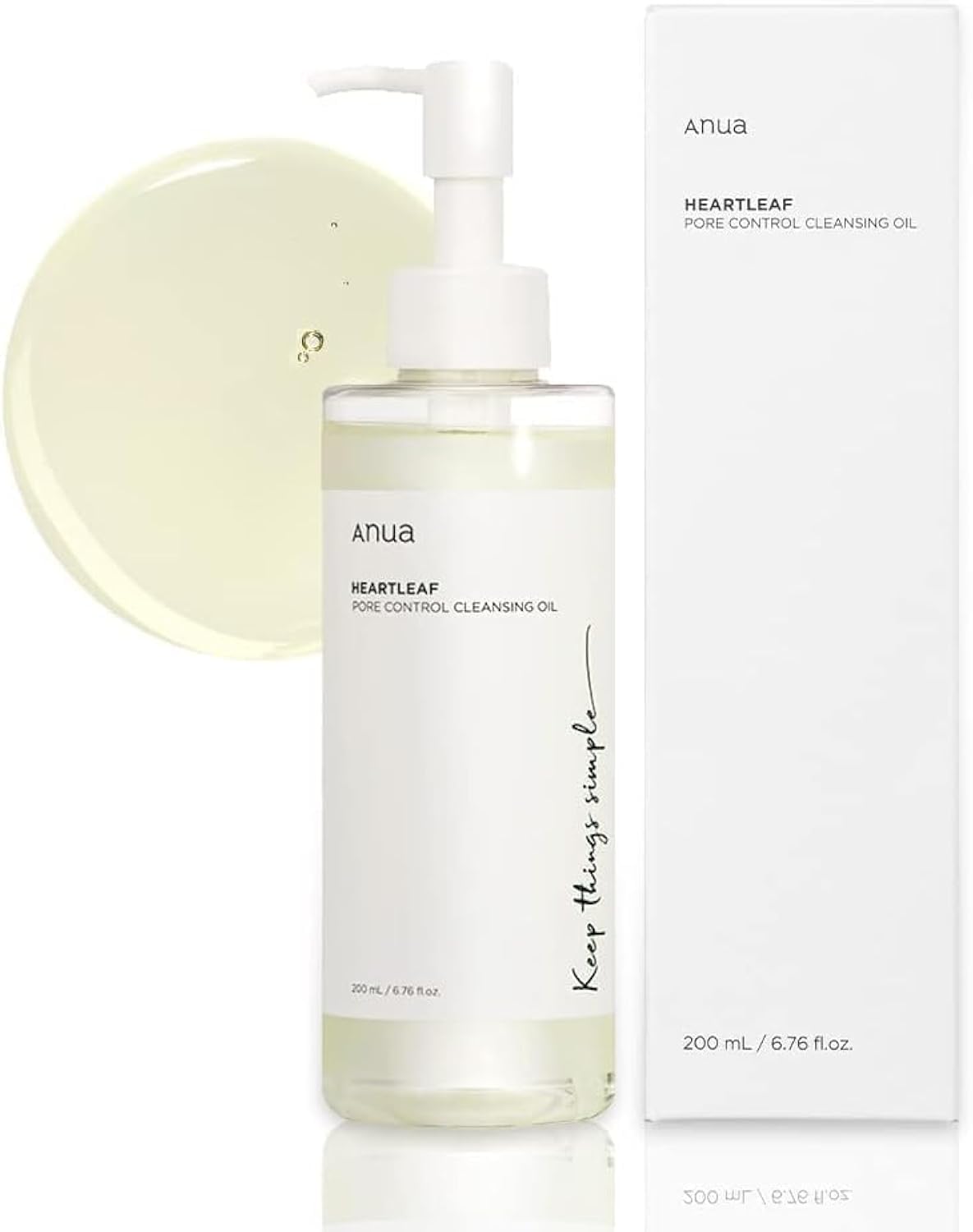 ANUA Heartleaf Pore Control Oil, Korean Facial Cleanser, Daily Blackhead Removal, 6.76 fl oz (200 ml) 