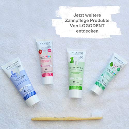 Logodent Naturkosmetik Happy Kids Erdbeer-Zahngel mit Natürlichem Kieselgel, 50 ml